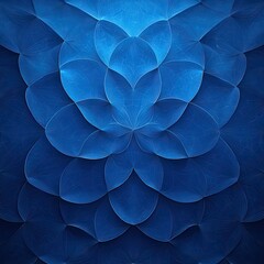 Wall Mural - luminous blue petal pattern: an abstract symmetrical design