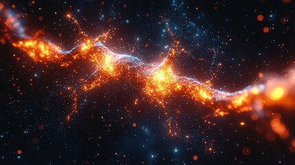 Wall Mural - luminous cosmic nebula with glowing particles and celestial dust