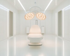 Aufkleber - Minimalist White Surgical Suite with High-Tech Bioprinting Equipment - Precision Engineering for Cutting-Edge Regenerative Medicine and Advanced Healthcare Solutions