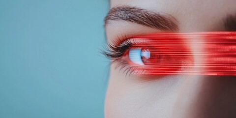 Poster - Futuristic Cybersecurity Visual Human Eye with Digital Data Stream and Lock Symbol - Digital Privacy Art for Modern IT Solutions and Online Security Branding