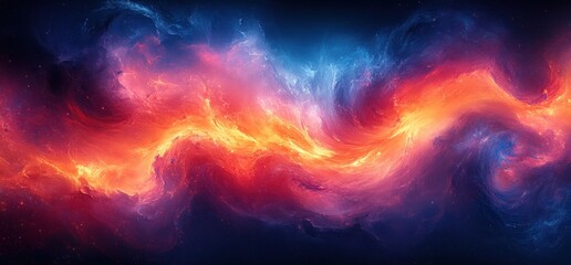 Poster - Abstract Background Blue Red Swirl Gradient Texture Light Glow Design