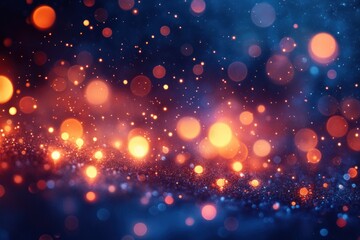 Wall Mural - gold orange abstract bokeh lights background vibrant soft focus holiday decoration winter