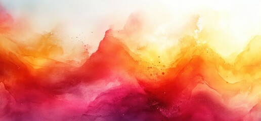 Poster - Abstract Orange and Pink Watercolor Background Soft Gradient Light Noise Texture