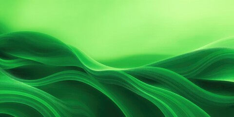 Wall Mural - Green abstract background wave with soft flowing lines and vibrant shades of green, creative, backdrop, flowing