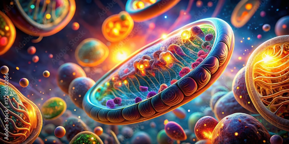 Cellular Energy: Mitochondria 3D Long Exposure Microscopic View ...