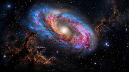 Poster - Spiral galaxy exploration outer space astrophotography cosmic environment celestial viewpoint awe-inspiring concepts