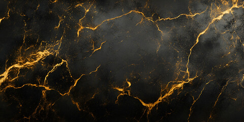 Wall Mural - Black Marble Texture: A dramatic, high-resolution close-up of black marble with intricate, golden veins, perfect for adding a touch of luxury and sophistication to your designs. 