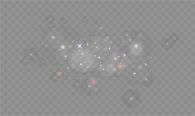 Wall Mural - christmas dust glowing bokeh confetti light and glitter texture overlay for your design. festive spa