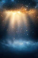 Wall Mural - Cosmic Light Beams in Deep Space Background