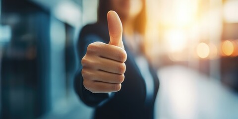 Leinwandbilder - Hand thump up with the sign of the top service Quality assurance, Guarantee, Standards, ISO certification and standardization concept, satisfaction, service experience