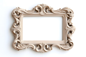 Frame mock up decorated with stucco in Renaissance and Baroque. Ornate Rococo Frame