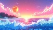 © wannathon - Pastel Sunset Ocean Wave