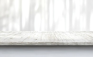 Wall Mural - Empty wooden table in front of blurred background. For product display