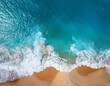 © Giuseppe Cammino - Sea ocean waves reaching shore.Beach with aerial drone. Beach clear turquoise top view. Beautiful beach ,aerial drone beautiful beach