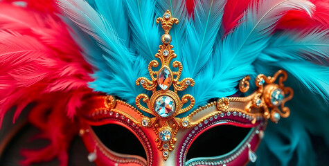 Wall Mural - Venetian mask with gold decorations