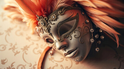 Wall Mural - Venetian mask with gold decorations