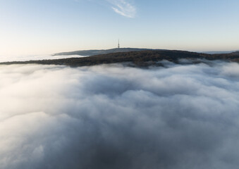 Aufkleber - Bratislava over clouds at autumn time