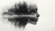 © D-stock photo - Digital composite of Silhouette of woman against misty forest and lake
