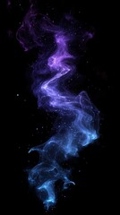 Wall Mural - magical swirling nebula with glowing purple and blue smoke against a starry cosmic background