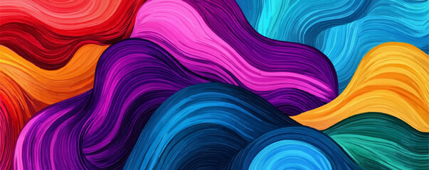 Wall Mural - Colorful abstract vector art with flowing wave patterns.