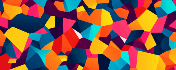 Wall Mural - Vibrant geometric vector art with abstract colorful shapes.