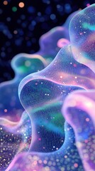 Wall Mural - a smooth ultraviolet gradient with holographic trading details.