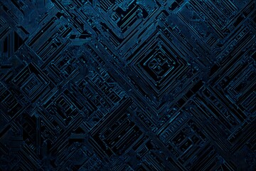 abstract close-up of a glowing blue digital circuit board, showcasing intricate connections and tech