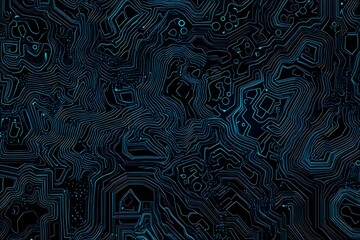 abstract close-up of a glowing blue digital circuit board, showcasing intricate connections and tech