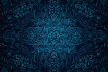abstract close-up of a glowing blue digital circuit board, showcasing intricate connections and tech