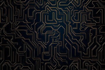 abstract close-up of a glowing blue digital circuit board, showcasing intricate connections and tech