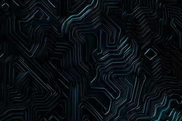 abstract close-up of a glowing blue digital circuit board, showcasing intricate connections and tech