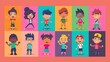 © Galib - A group of 12 cartoon children of diverse ethnicities.