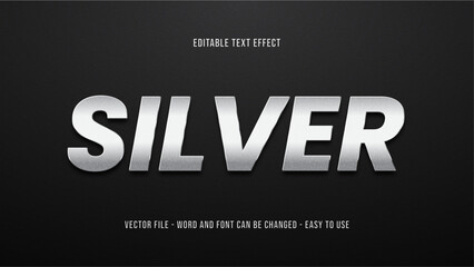 Wall Mural - Silver 3d editable text effect