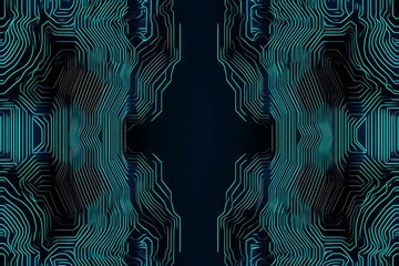 abstract close-up of a glowing blue digital circuit board, showcasing intricate connections and tech
