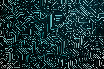 abstract close-up of a glowing blue digital circuit board, showcasing intricate connections and tech
