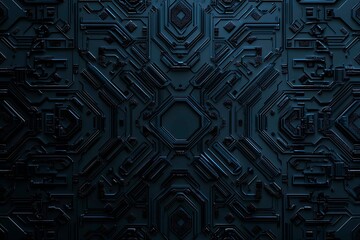 abstract close-up of a glowing blue digital circuit board, showcasing intricate connections and tech