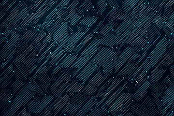 abstract close-up of a glowing blue digital circuit board, showcasing intricate connections and tech