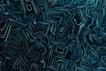 abstract close-up of a glowing blue digital circuit board, showcasing intricate connections and tech