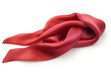 Wall Mural - Red silk scarf draped, studio shot, white background, fashion (1)