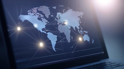 global connectivity digital world map interface
