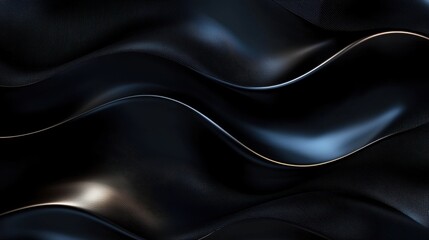 Canvas Print - a black and gold wave pattern with a shiny texture