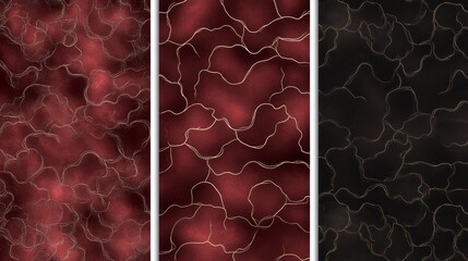 Wall Mural - elegant gold veined abstract textures red, burgundy, black