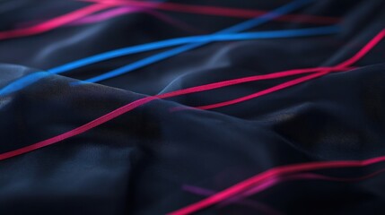 Canvas Print - a close up of a piece of fabric with red, blue and purple lines