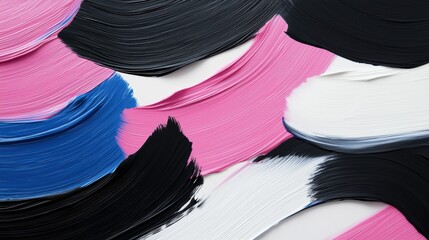 A painting of a brush stroke with a pink and blue color