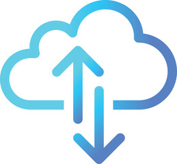 Wall Mural - cloud upload and download vector icon with gradient color. cloud icon symbol with up and down arrows