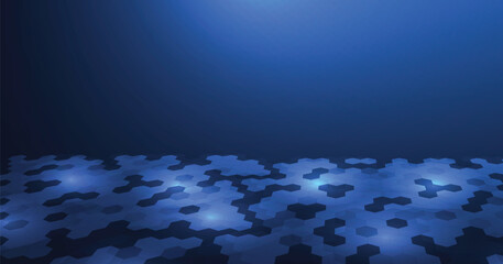 Aufkleber - Dark blue Hexagon Pattern background. Hexagonal background for Hi-Tech Science Design.Vector Illustration.