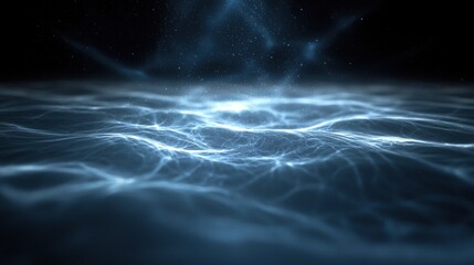 Wall Mural - the image is a blue ocean with a lot of white waves
