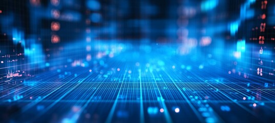 virtual digital blue cyberspace. generative ai technology.