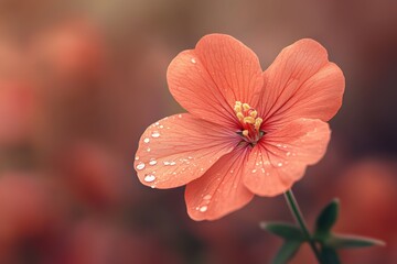 Wall Mural - Close Up of a Dew Kissed Orange Flower Blossom