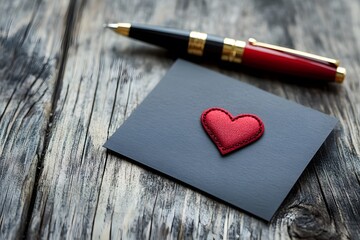 Canvas Print - red heart on wooden background